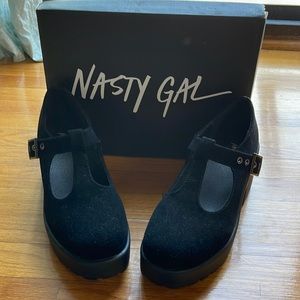 Nasty Gal suede maryjane lug sole